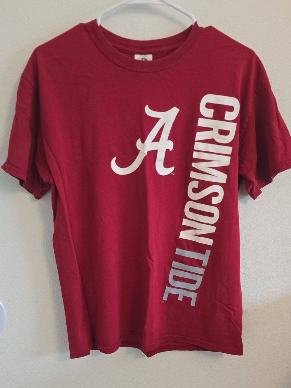 Agenda Red Crewneck Tee with NA Logo Tag
